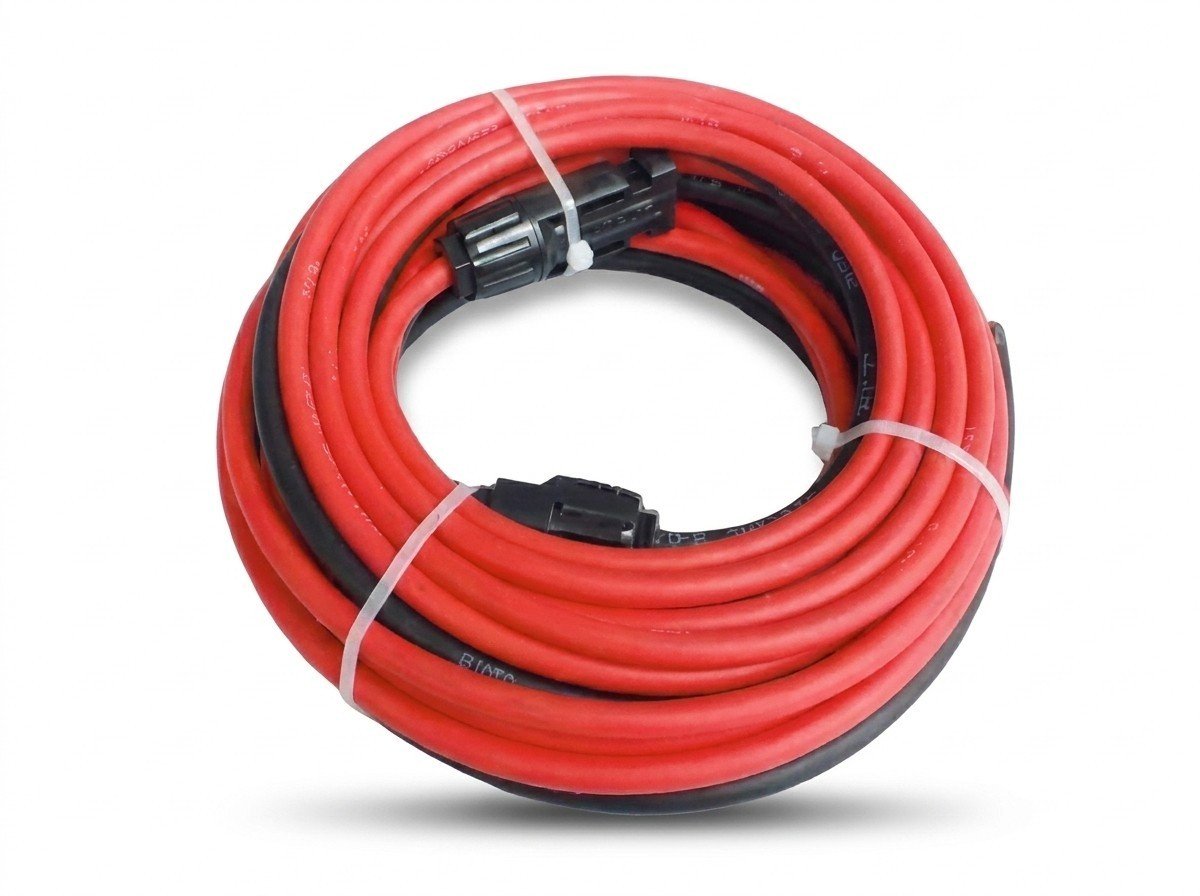 Kit de Cable Fotovoltaico para Panel Solar 20M Rojo+Negro